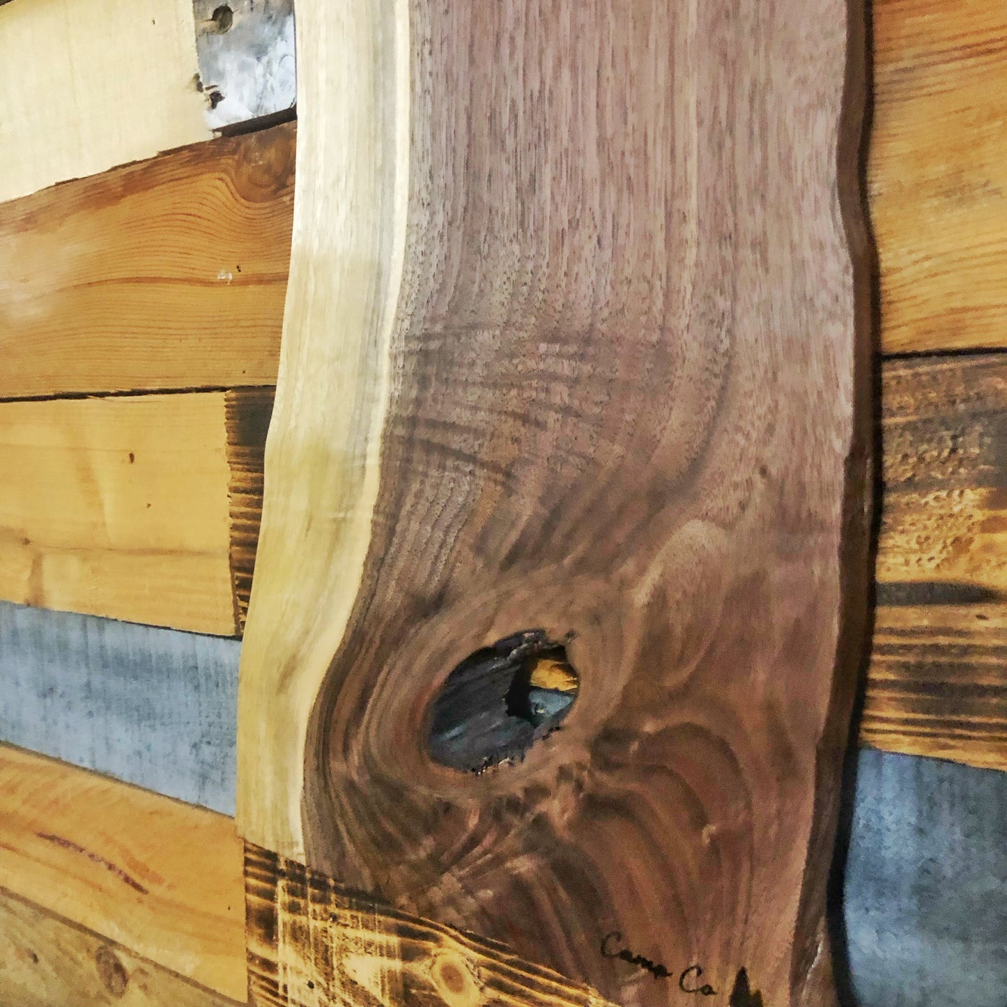 Walnut Live Edge Turkey Fan Plaque